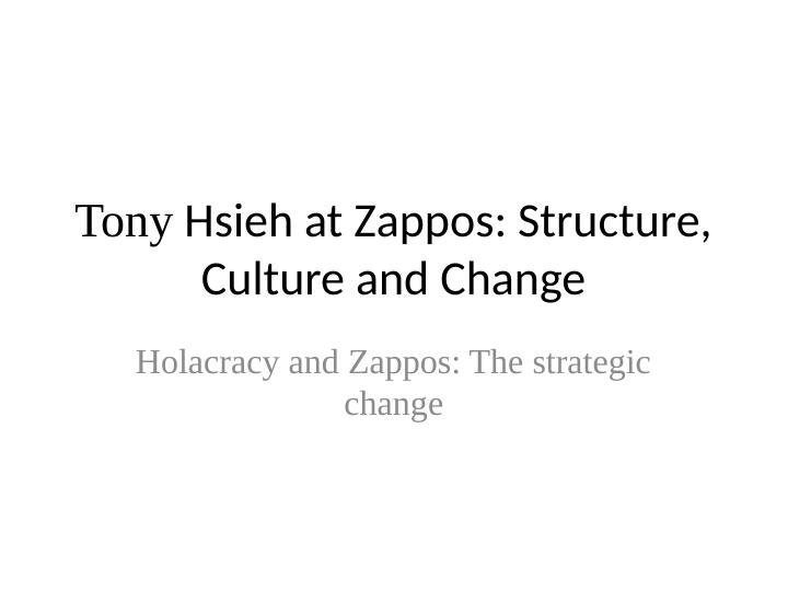 Holacracy and Zappos: The strategic change_1