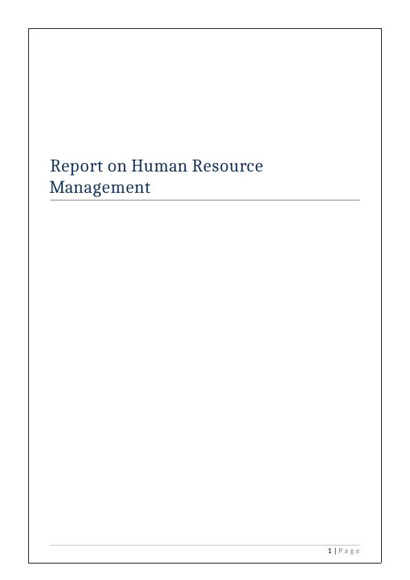 Human Resource Management Sample Assignment_1