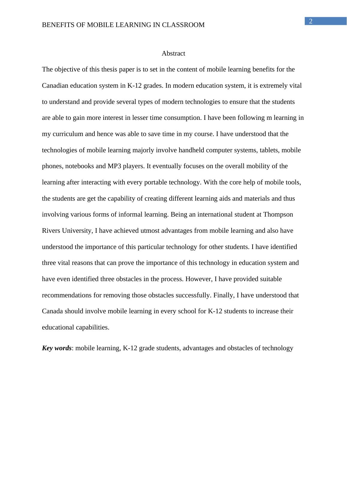 The objective of this thesis paper is to set in the content of mobile learning benefits_2