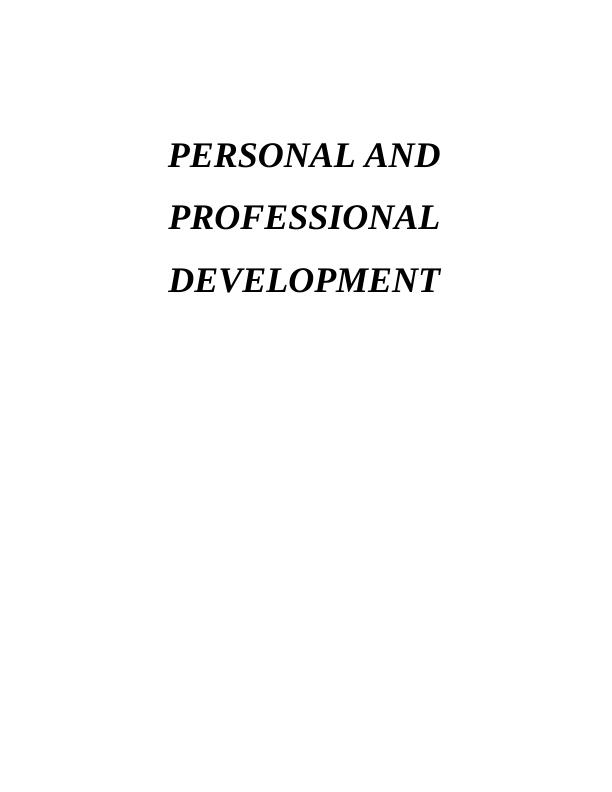 Personal and Professional Development Report - Hilton Hotel_1