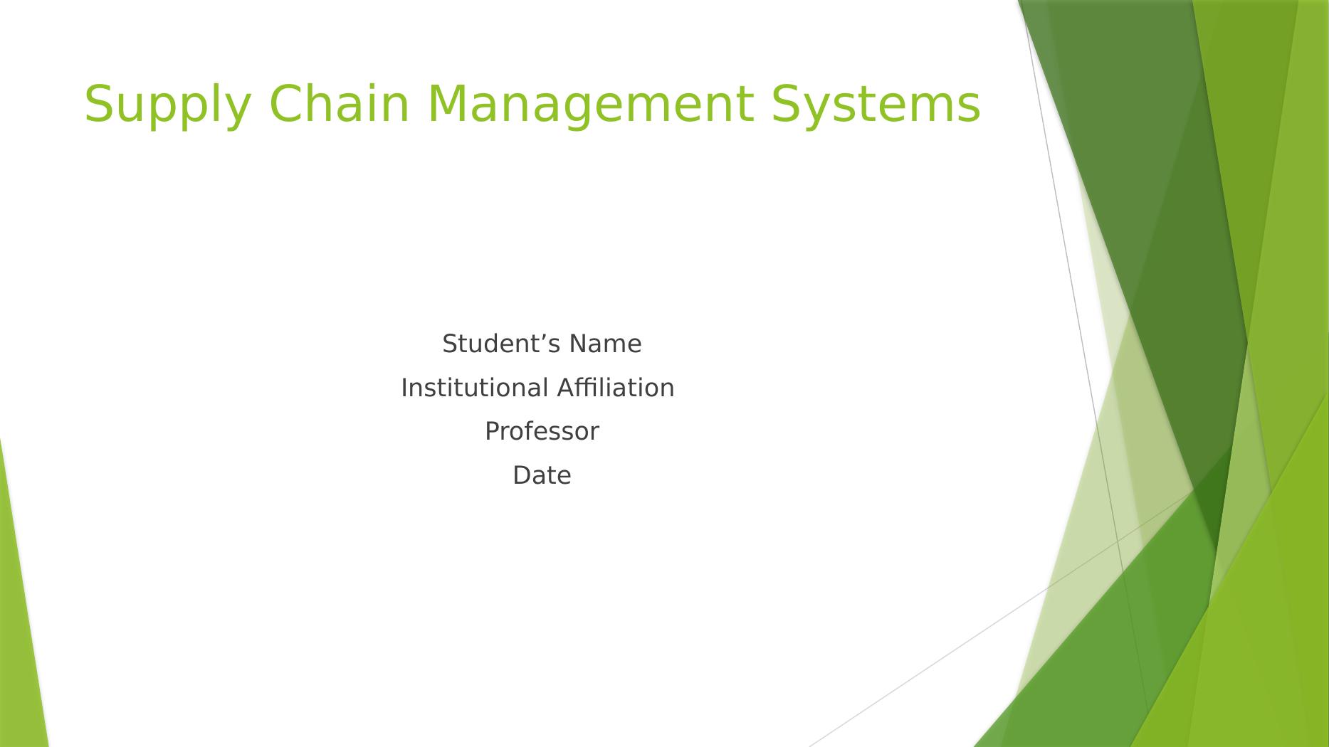Supply Chain Management Systems | Assignment_1
