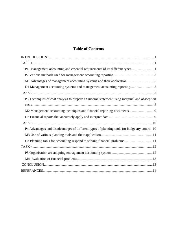 Business Report on Management Accounting_2