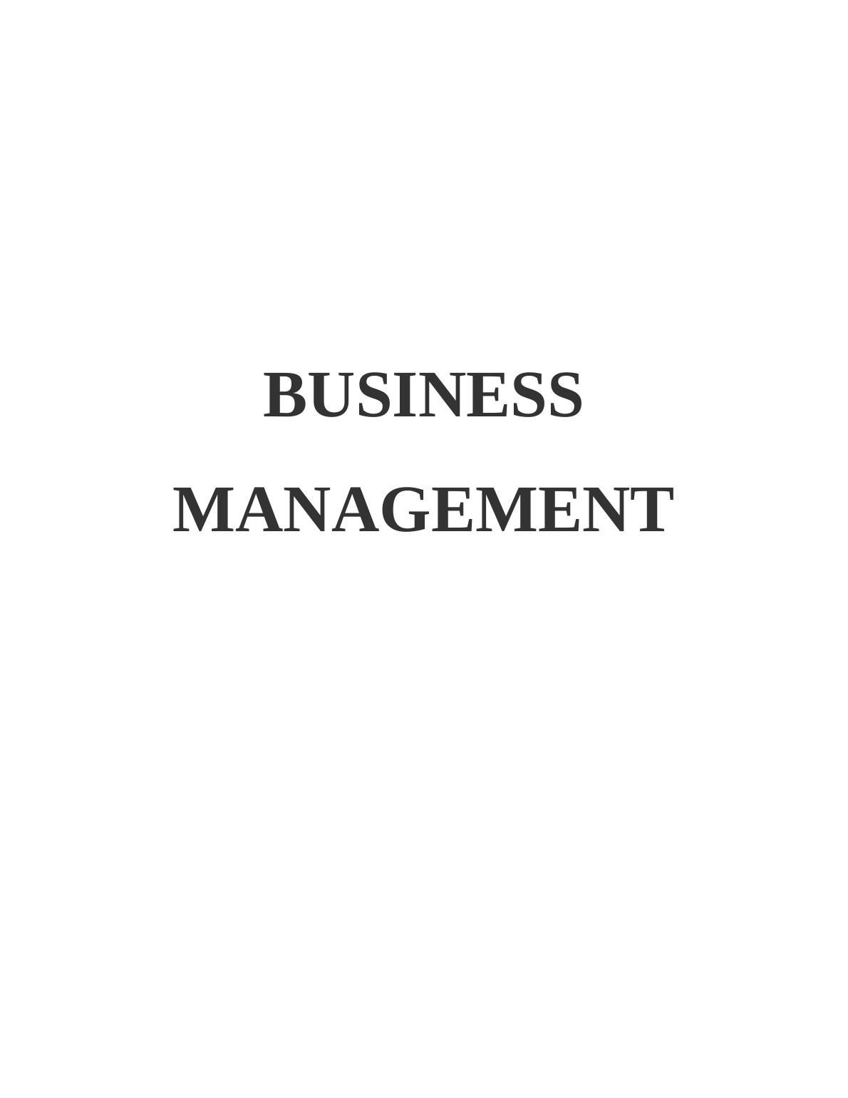 (Solved) Business Management : Doc_1