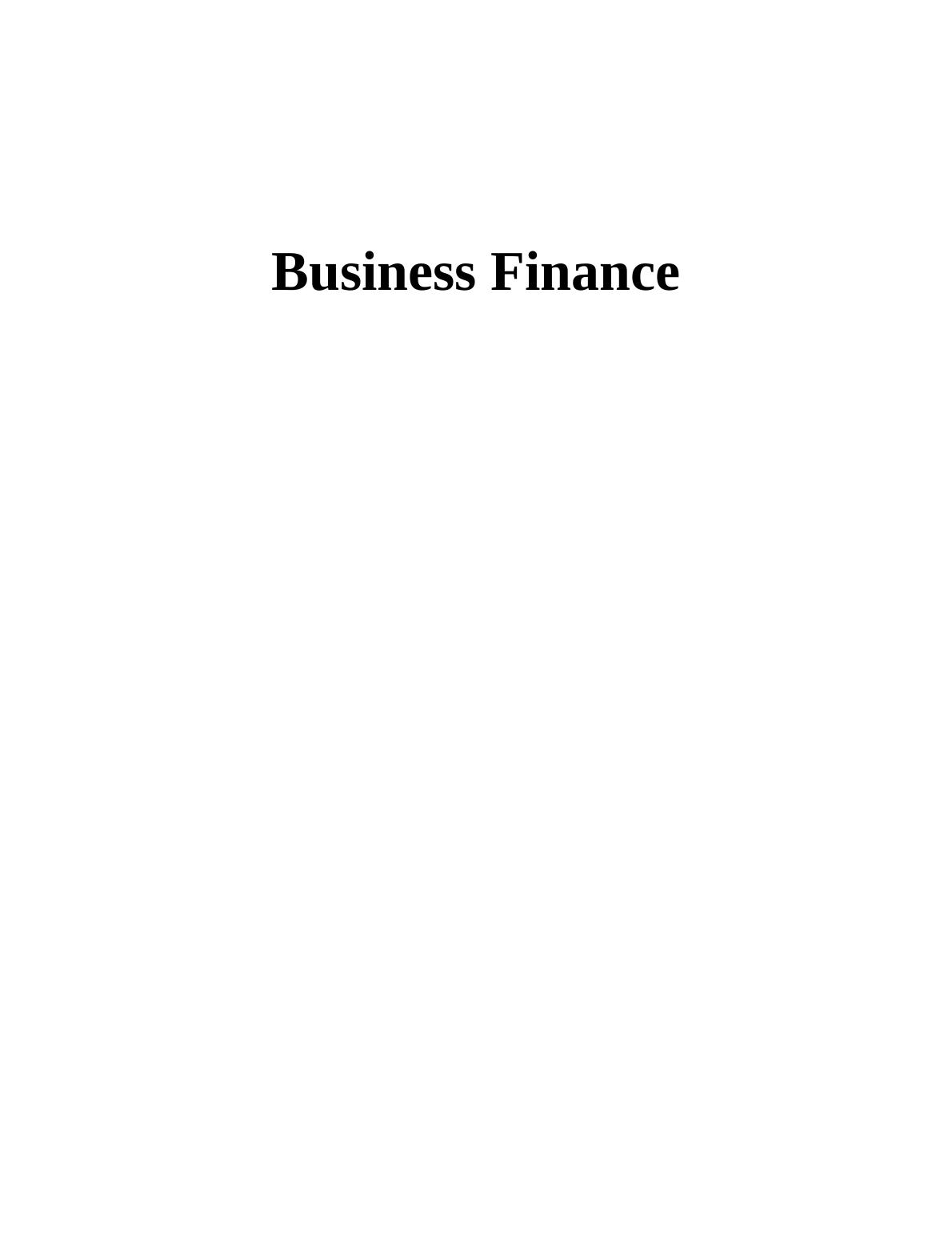 Business Finance EXECUTIVE SUMMARY_1