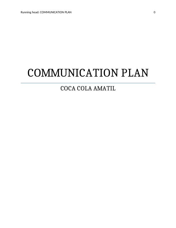 Marketing Plan and Communication Plan Report_1