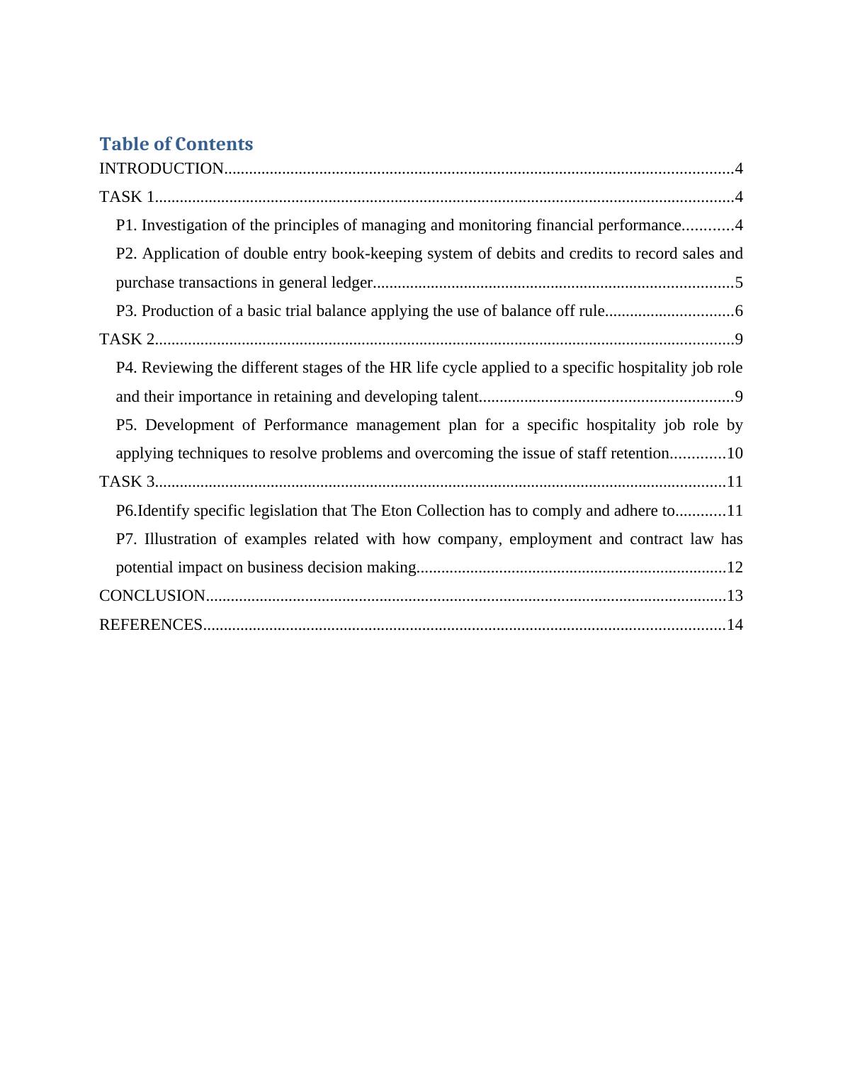Managing and Monitoring Financial Performance in Hospitality Industry