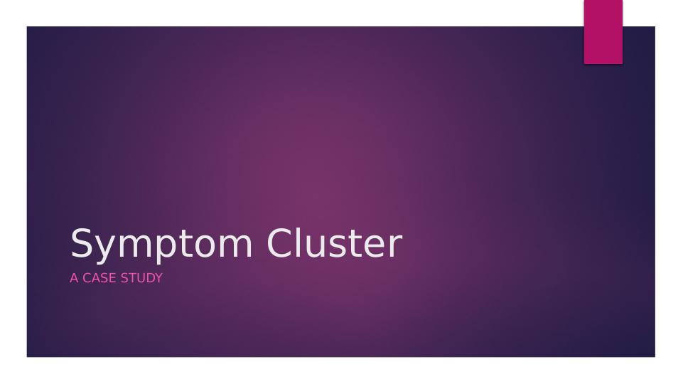 Symptom Cluster: A CASE STUDY_1