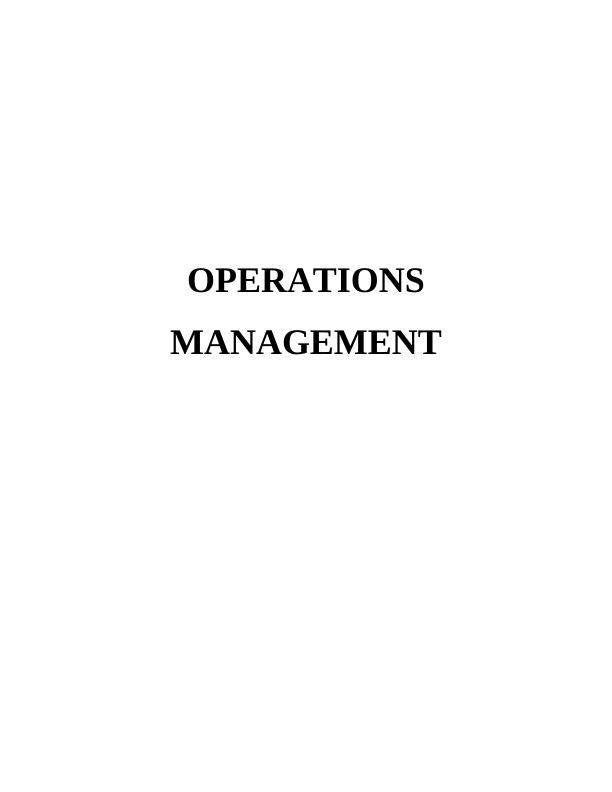 Operations Management :  Jaguar Land Rover Assignment_1