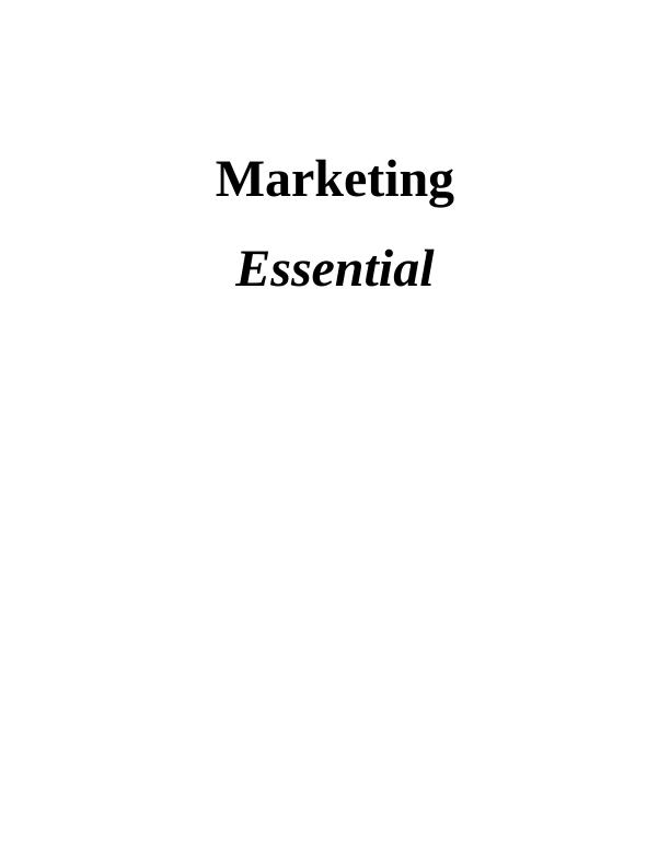 Marketing Essential in Uk Assignment_1