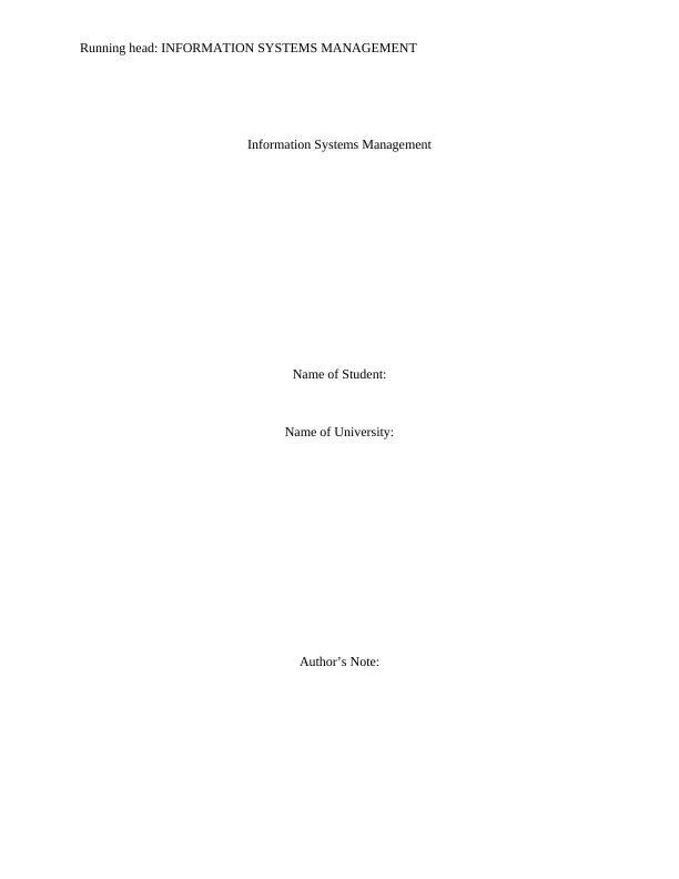 Management Information Systems Assignment_1