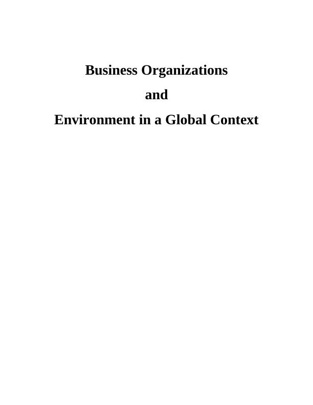 Business Organizations and Environment in a Global Context_1