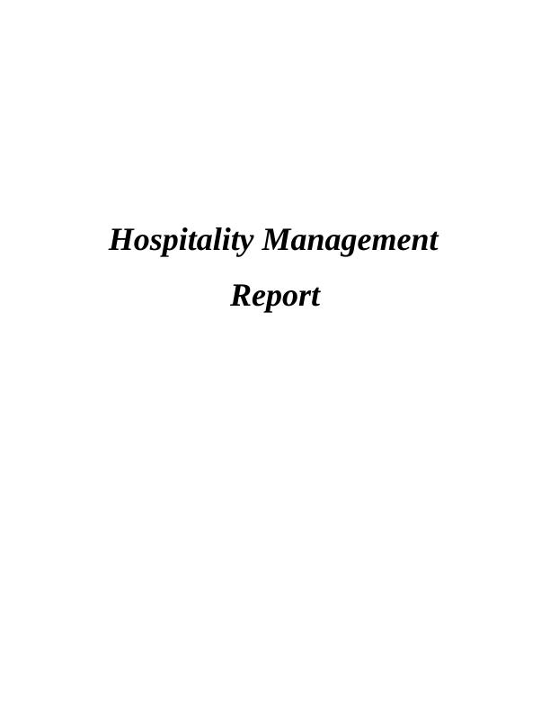 Hospitality Management Report - FastHost_1