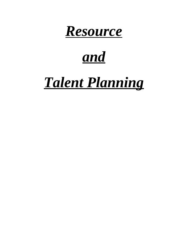 Resource and Talent Planning Assignment - ARGOS company_1