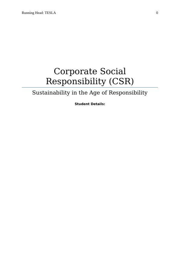 Assignment About Corporate Social Responsibility