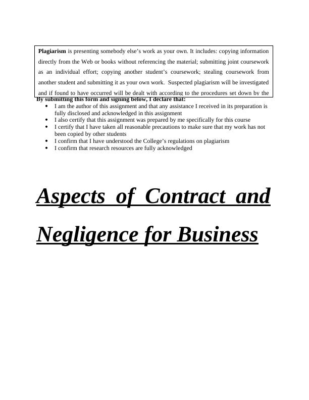 Assignment- Elements & Their Importance For Formation Of Valid Contract_1