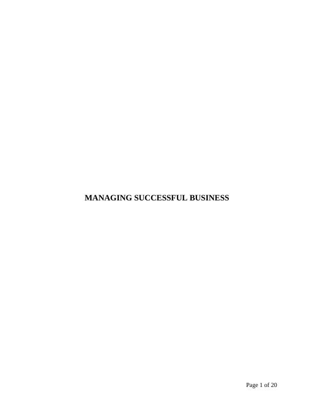 Managing Successful Business - Report_1