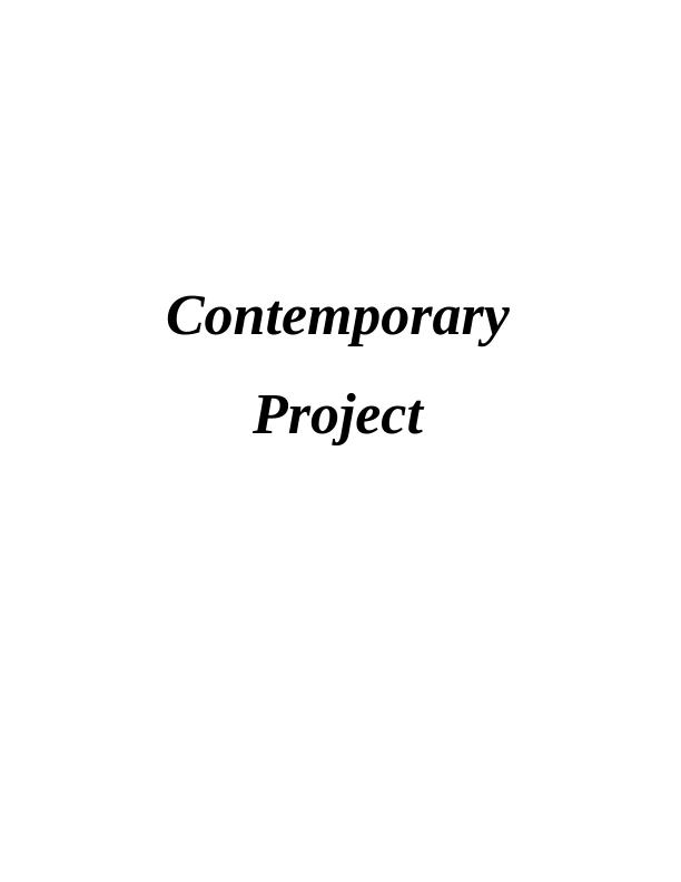 Assignment on Contemporary Project on Travel and Tourism Sector - TUI_1