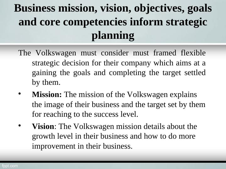 Business Strategy - Volkswagen: Mission, Vision, Objectives, Goals_4