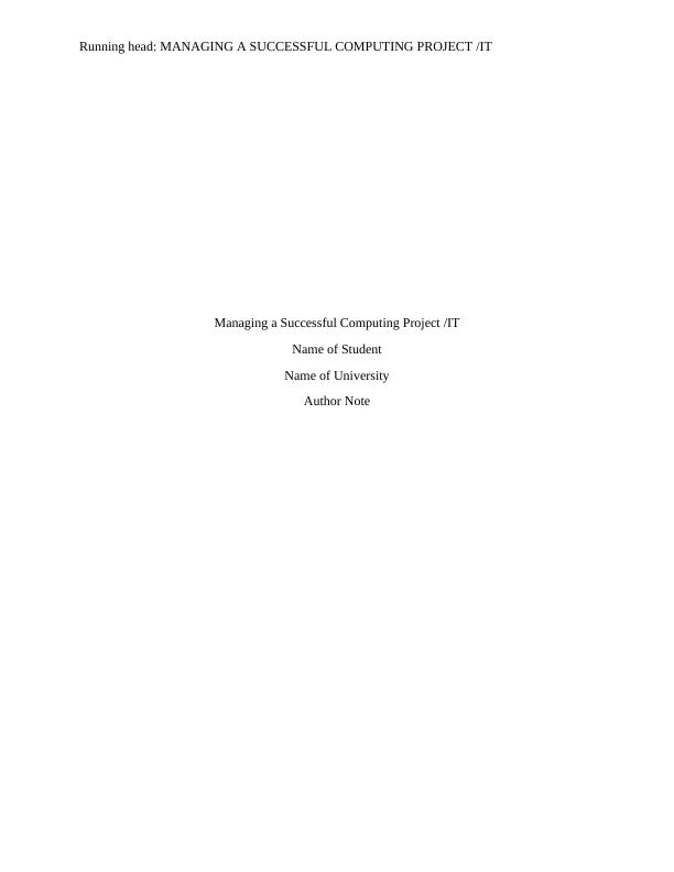 Managing a Successful Computing Project: Strategies and Best Practices_1