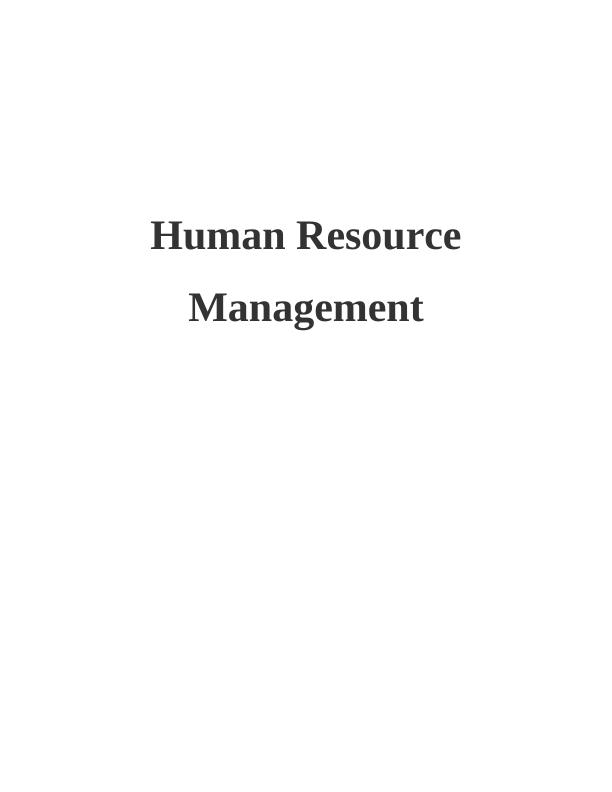 Human Resource Management in Sainsbury : Report_1