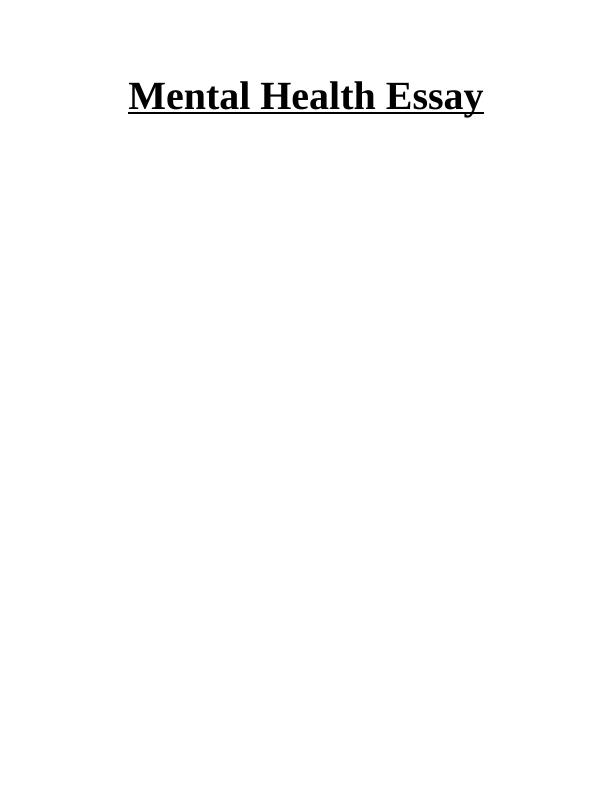 title for a mental health essay