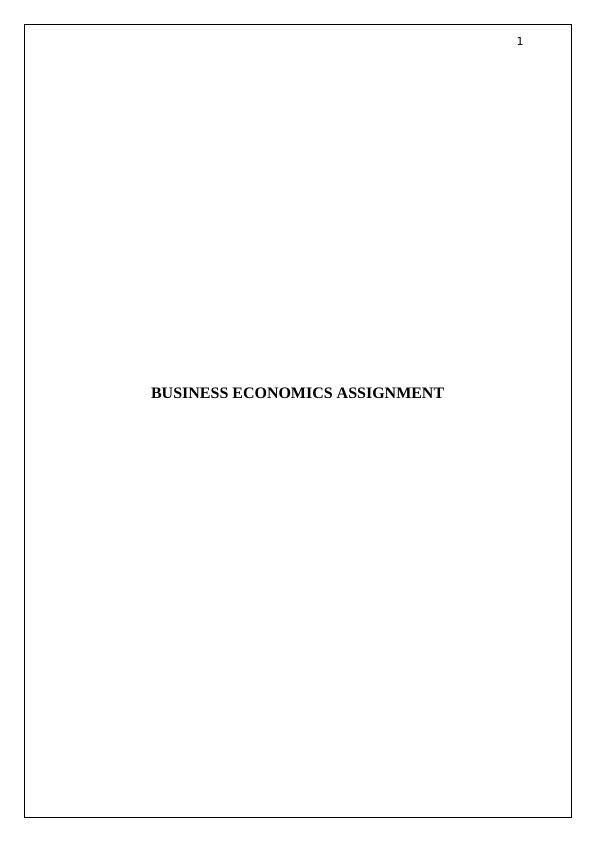 Business Economics Assignments 2022_1