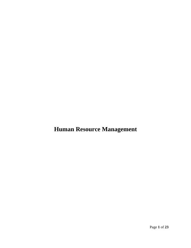 Human Resource Management in ALDI Report_1