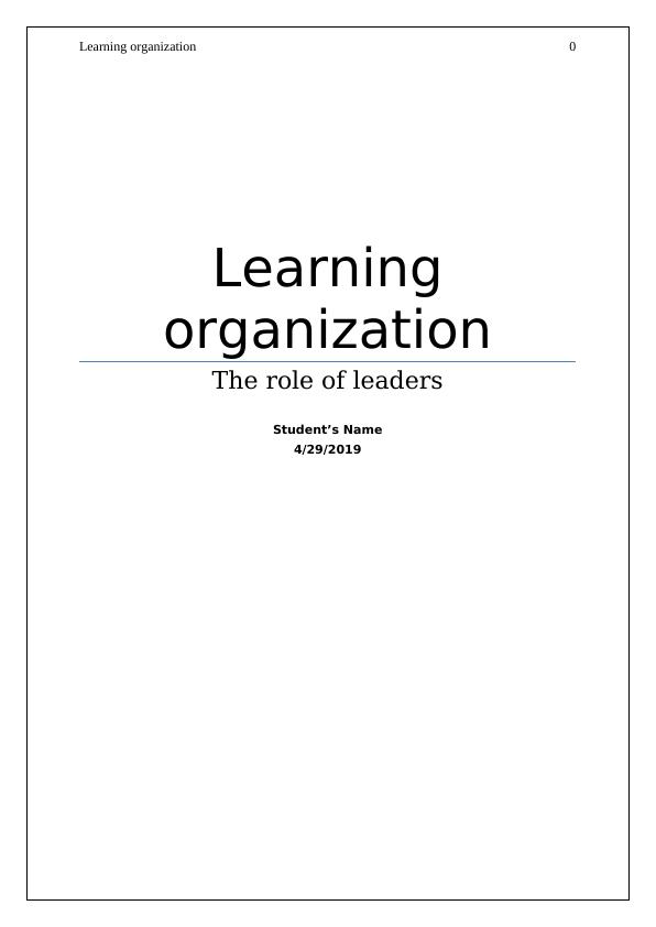 Role of Leaders in Learning Organization_1
