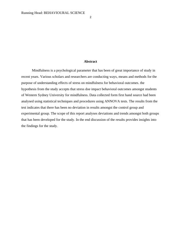 Report on Behavioural Science_2