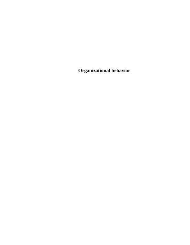 Organizational Behavior Assignment- TESCO_1