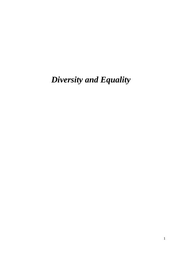 Diversity and Equality Practices : Report_1