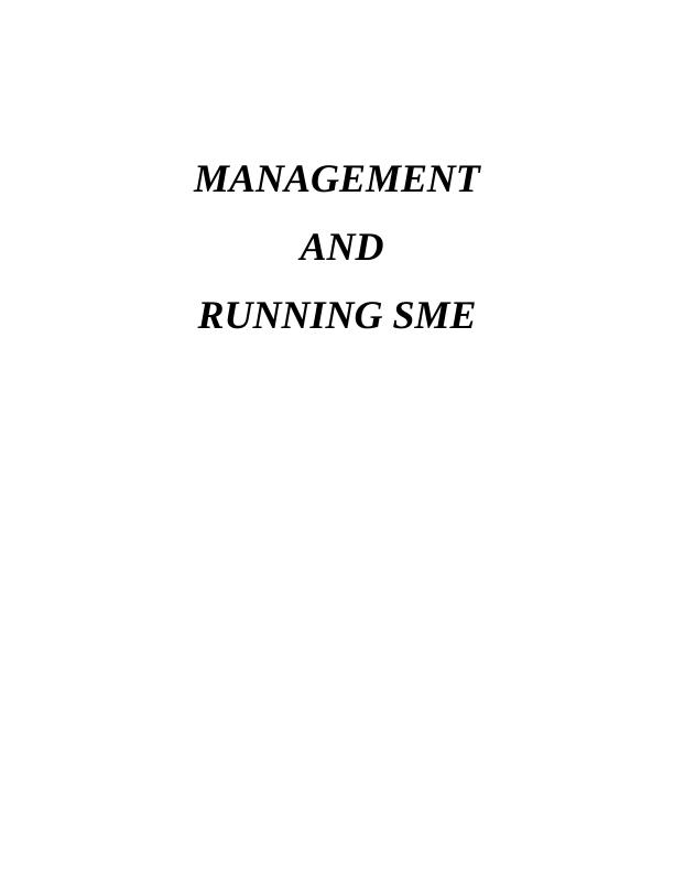 Report on Management and Running SME_1