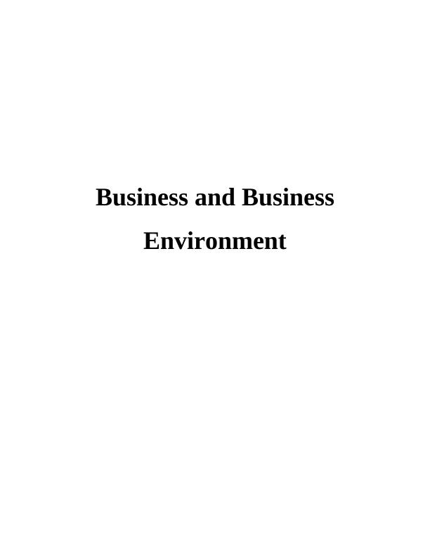 Report on Business Environment - Mark and Spencer_1