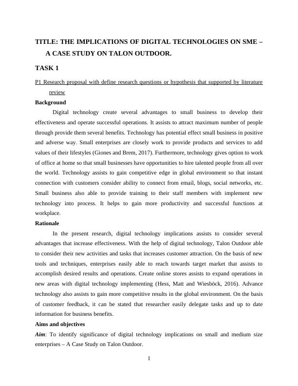 Business Research Project IMPLICATIONS OF DIGITAL TECHNOLOGIES ON SME - A Case Study ON TALON OUTDOOR_3