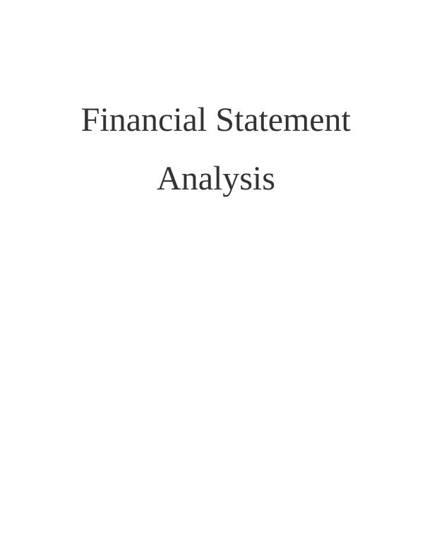 (PDF) Analysis of Financial Statement_1