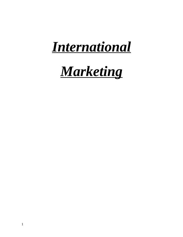 International Marketing: Scope, Concepts, and Opportunities_1