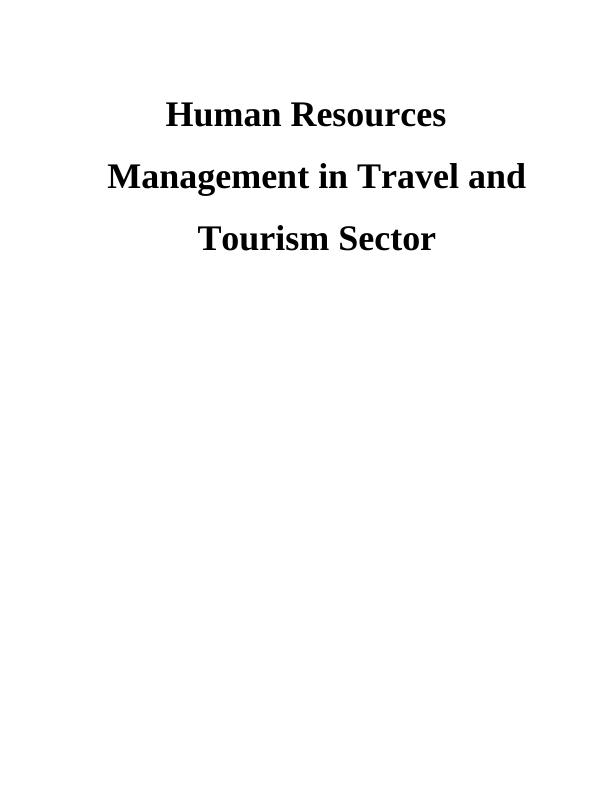 Human Resources Management in Travel and Tourism Sector_1