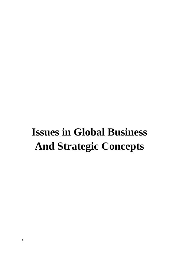 Global Business And Strategic Concepts Assignment PDF_1