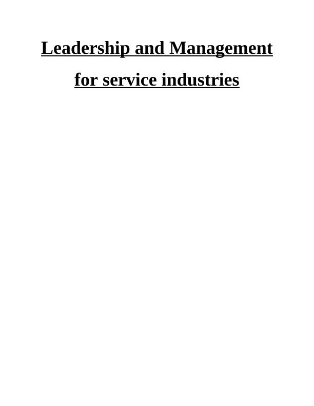 Leadership and Management for service industries - (Doc)_1