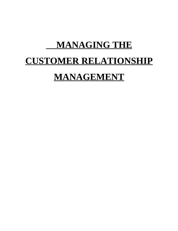 Customer Relationship Management - Assignment_1
