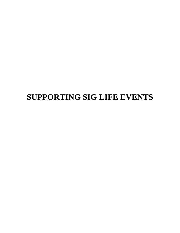 SUPPORTING SIG LIFE EVENTS INTRODUCTION 1 TASK 11 1.1 Affect of significant life events on individuals and others in health and social care when person experiences significant life events_1