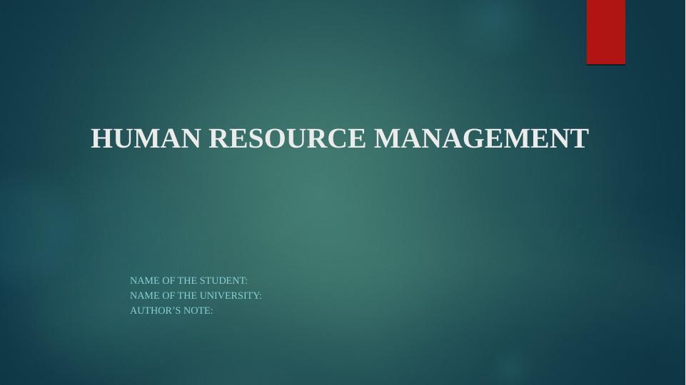 Strategic Human Resource Management - Presentation_1