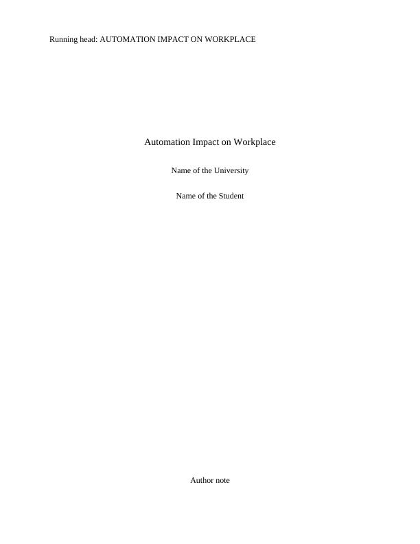 Automation Impact on Workplace Assignment_1