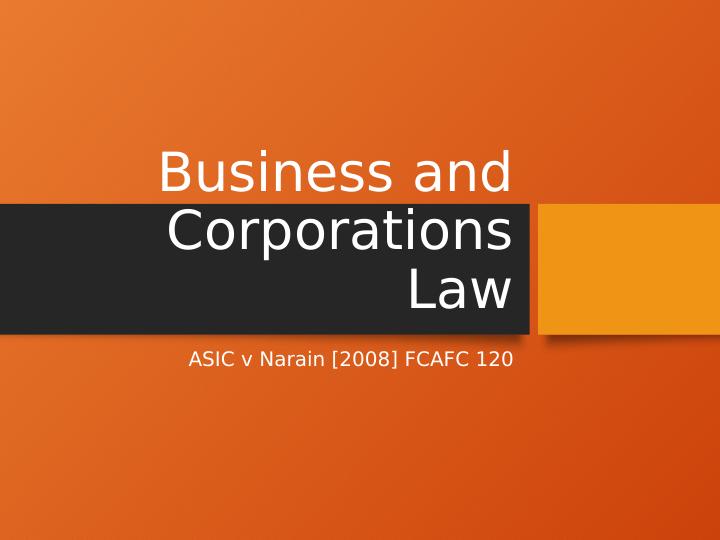(Solved) Business and Corporations Law Assignment_1
