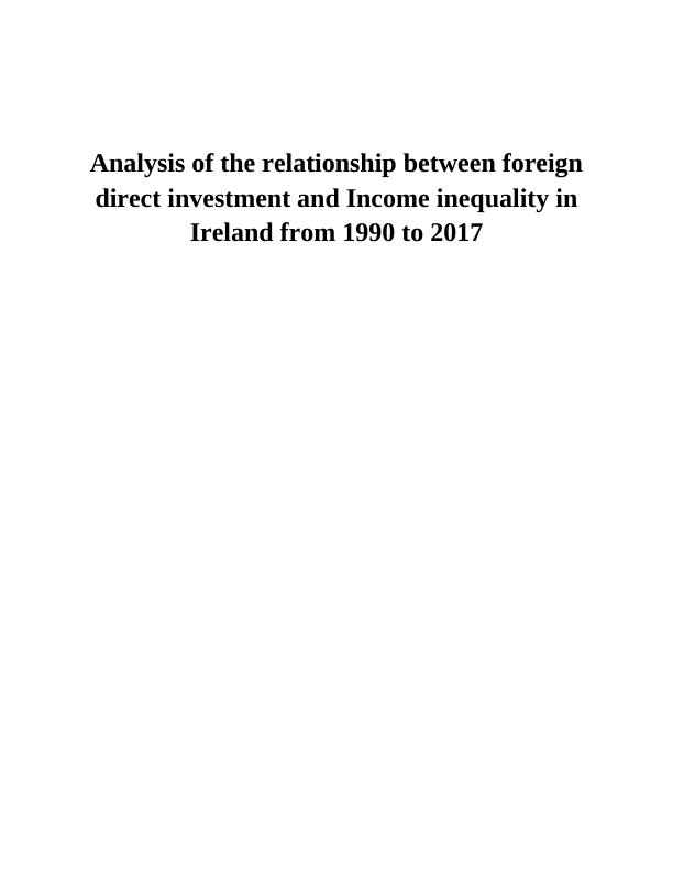 Analysis of the Relationship Between Foreign Direct Investment_1