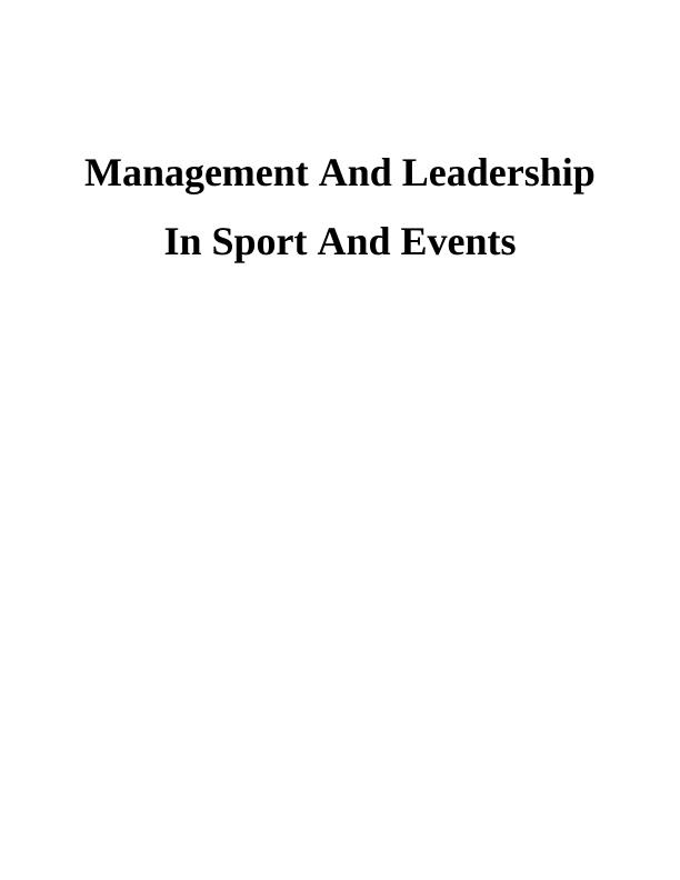 Management And Leadership In Sport And Events_1