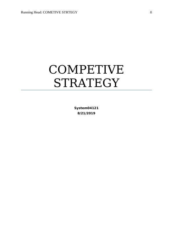Competive Strategy Essay 2022_1