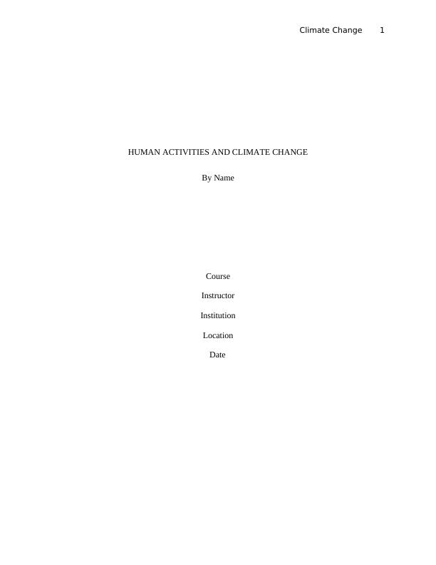 Human Activities and Climate Change Thesis 2022_1