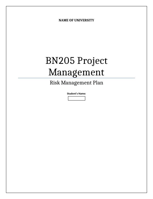 BN205 Project Management._1