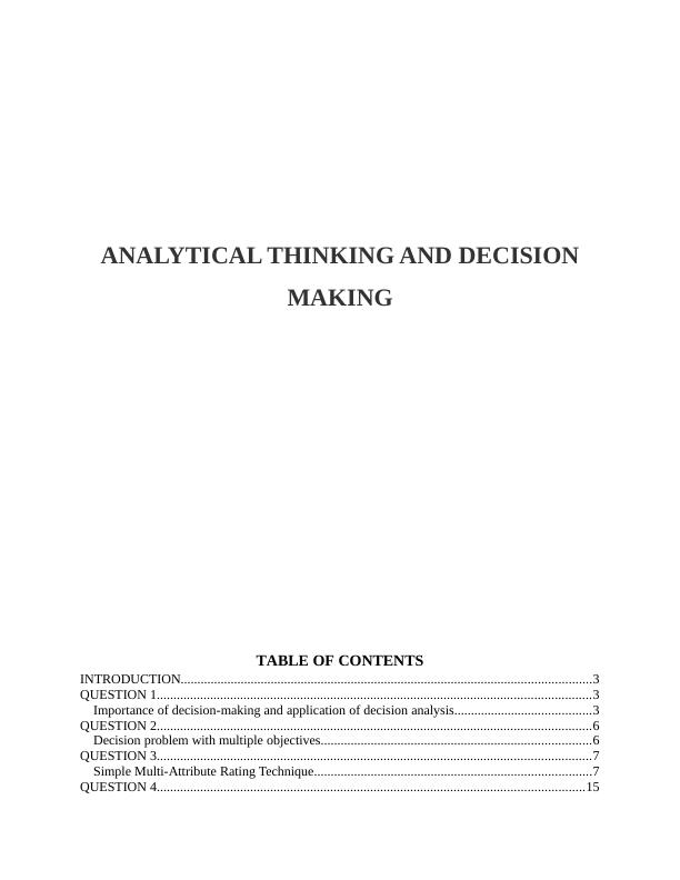 Analytical Thinking & the Decision Making Process_1